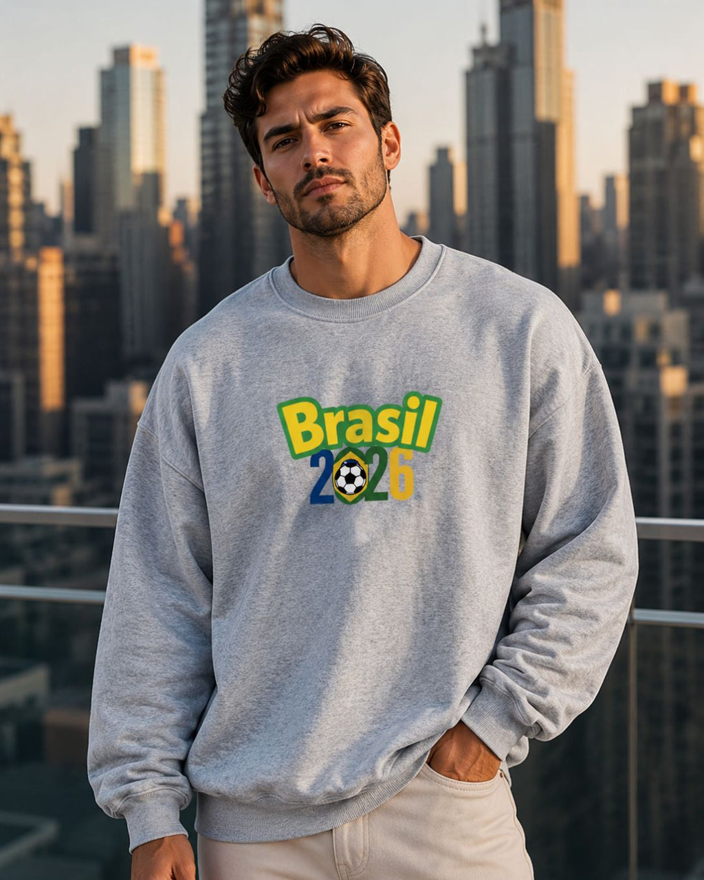Moletom Brasil Lettering Colorido Com Capuz Casual Urbano