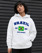 Moletom Brasil South America Estampa Universitária Com Capuz Casual