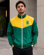 Moletom Brasil Esportivo Com Zíper Frontal Estilo Casual Urbano
