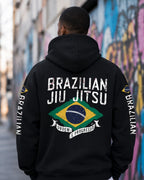 Moletom Brasil Jiu Jitsu Bandeira Costas Com Capuz Casual