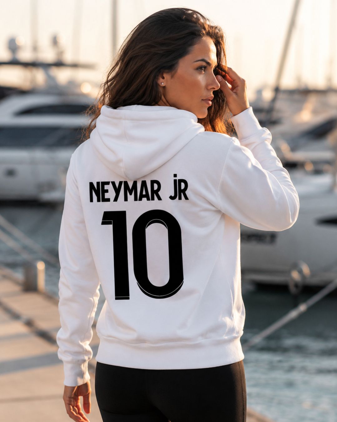 Moletom Neymar Jr 10 Brasil Estampa Costas Com Capuz Casual