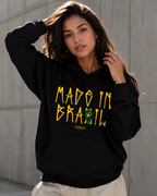 Moletom Made In Brasil Tipográfico Urbano Com Capuz Casual