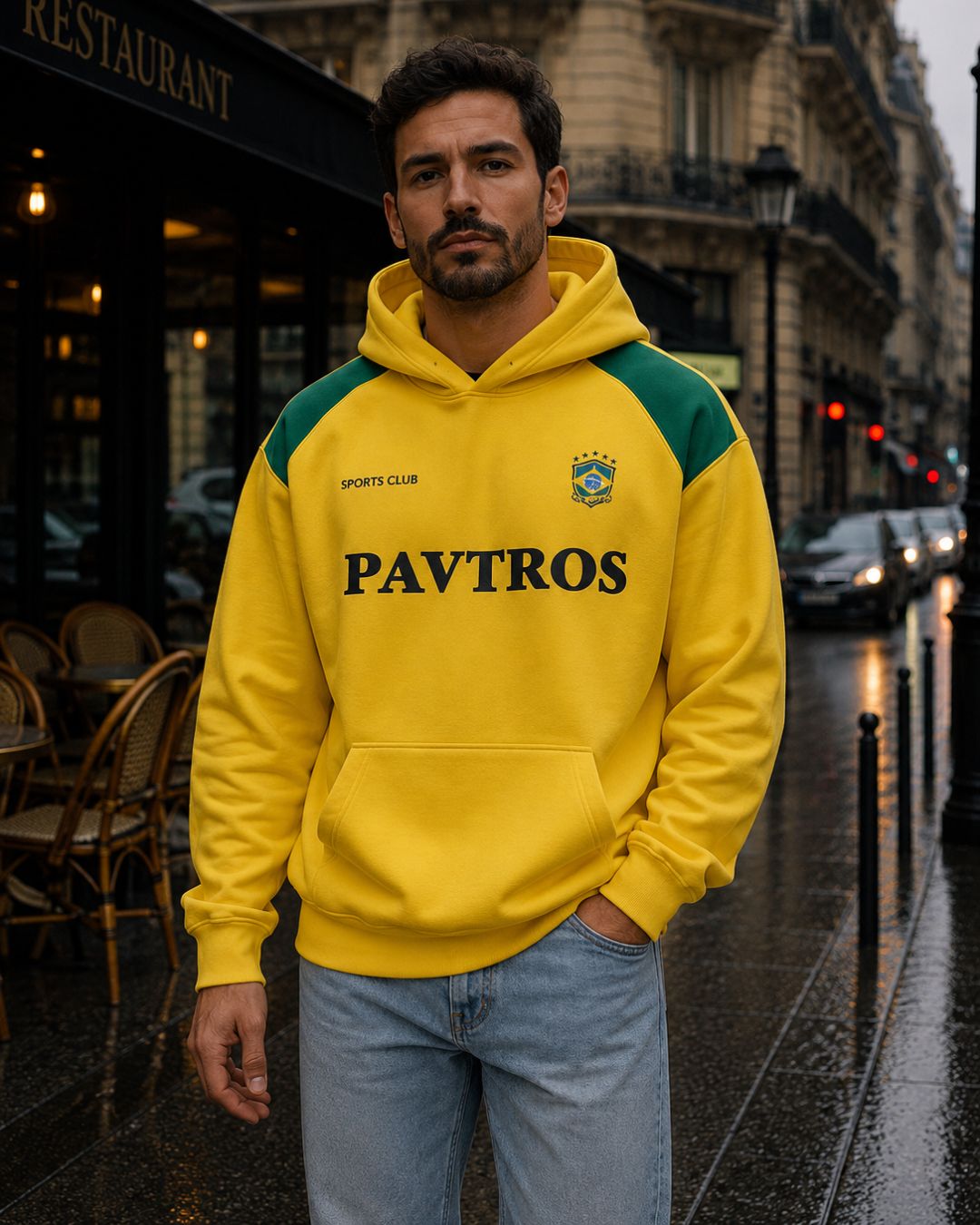 Moletom Brasil Sports Club Estilo Retrô Com Capuz Casual Urbano