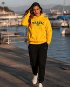Conjunto Moletom Brasil Universitário Com Calça Jogger Casual