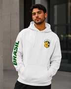 Moletom Brasil Escudo Na Manga Com Capuz Casual Esportivo