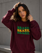 Moletom Brasil Triplo Lettering Estilo Casual Urbano Moderno