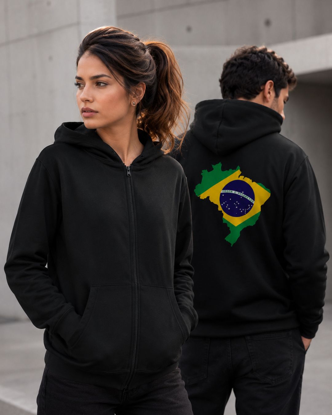 Moletom Brasil Mapa Nacional Nas Costas Estilo Casual Urbano