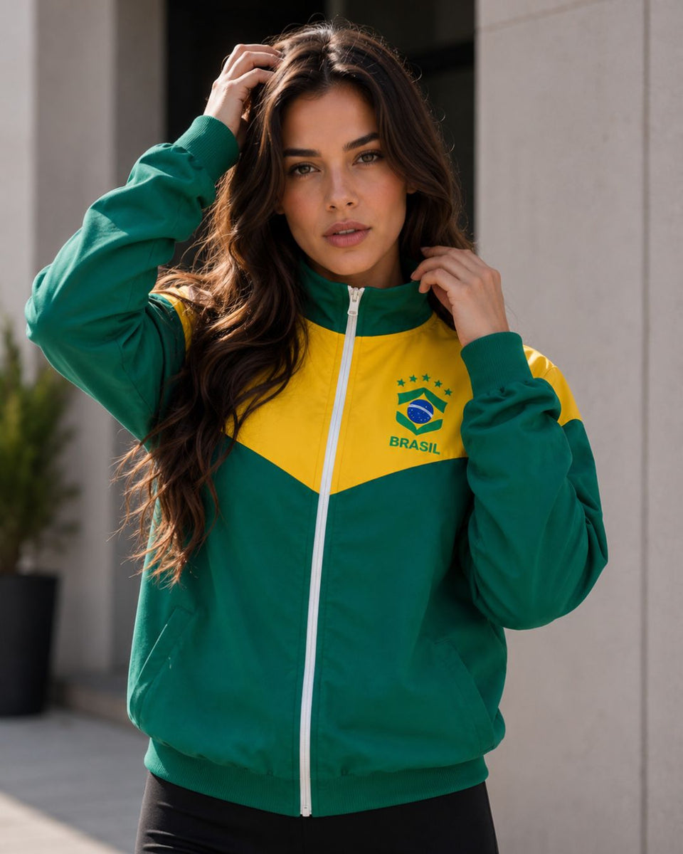 Moletom Brasil Esportivo Jaqueta Com Zíper Casual Urbano