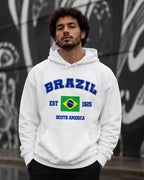 Moletom Brasil South America Estampa Universitária Com Capuz Casual