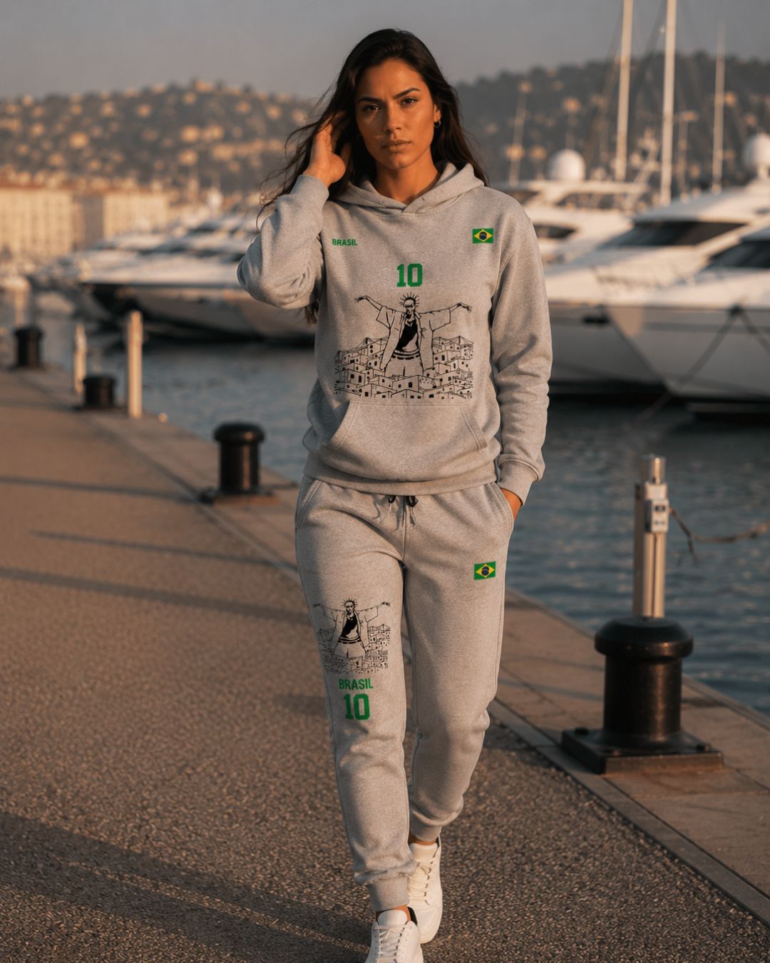 Conjunto Brasil 10 Estampa Urbana Com Calça Jogger Casual Urbano