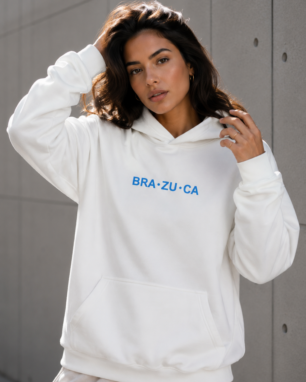 Moletom Brasil Bra Zu Ca Estampa Costas Com Capuz Casual