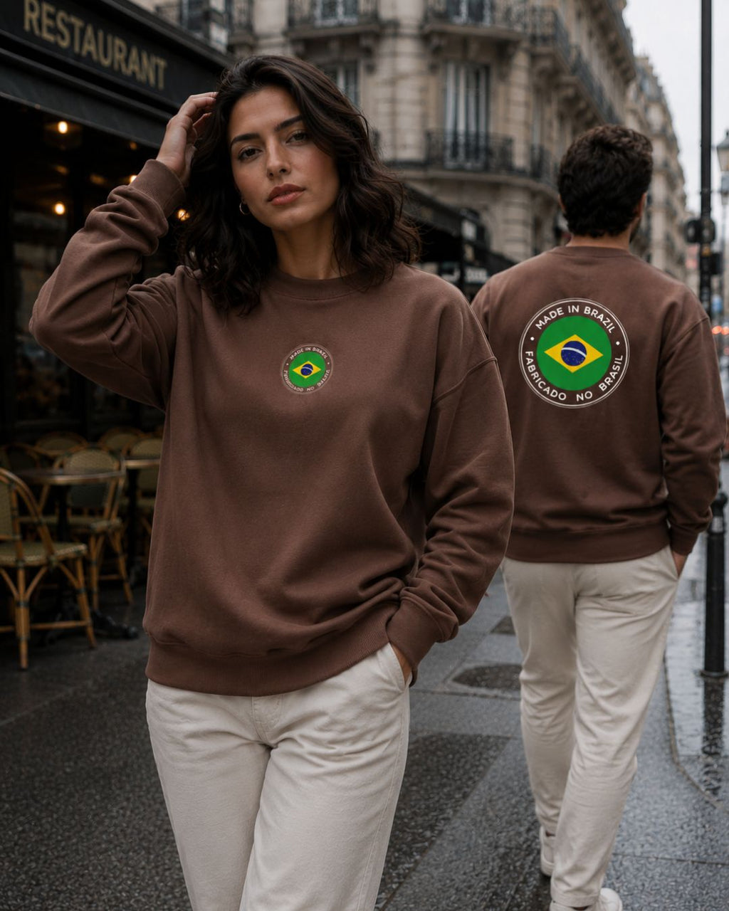 Moletom Brasil Made In Brazil Estampa Circular Costas Casual Urbano