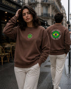 Moletom Brasil Made In Brazil Estampa Circular Costas Casual Urbano