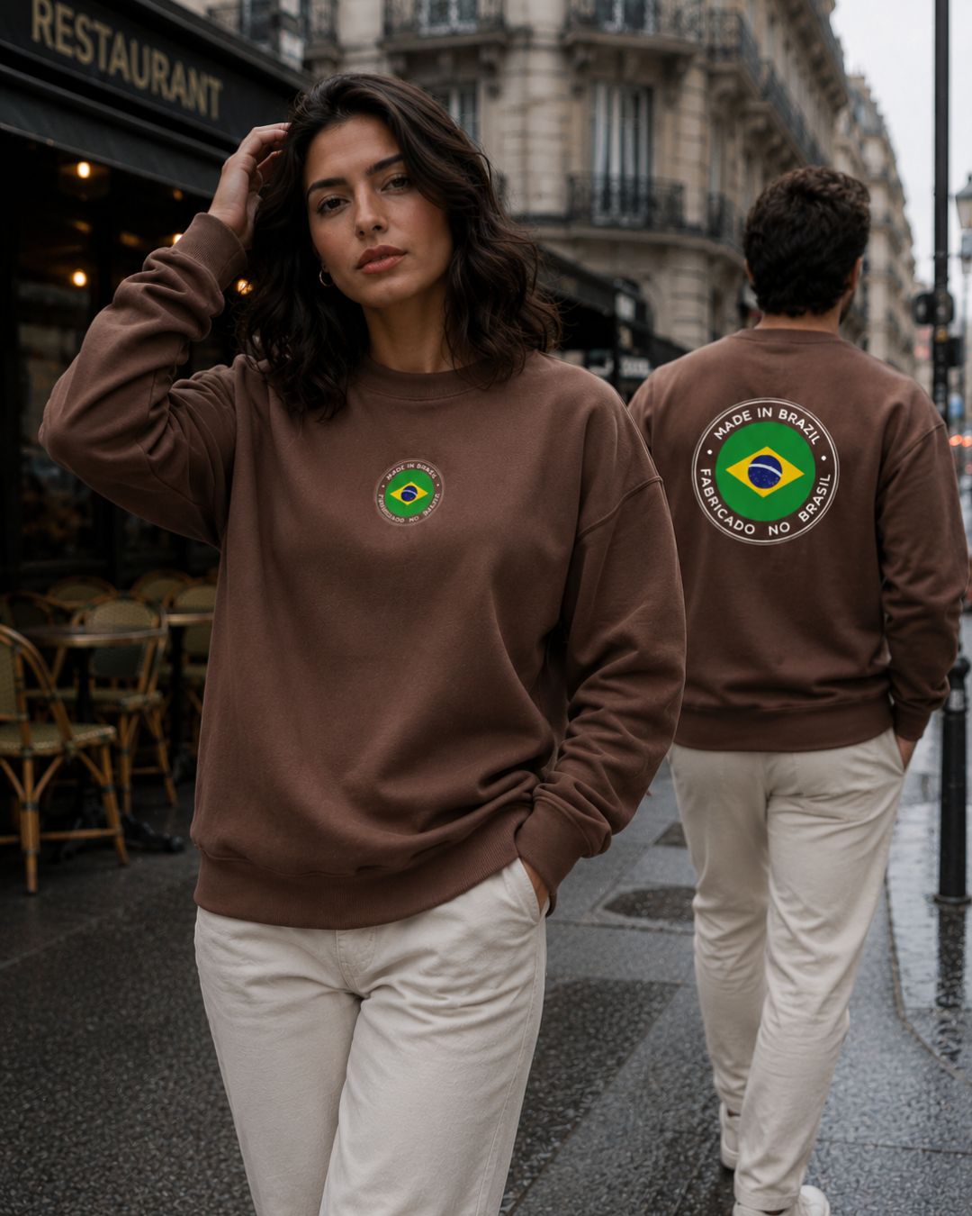 Moletom Brasil Made In Brazil Estampa Circular Costas Casual Urbano
