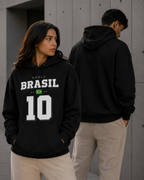 Moletom Brasil World 10 Estampa Futebol Com Capuz Casual