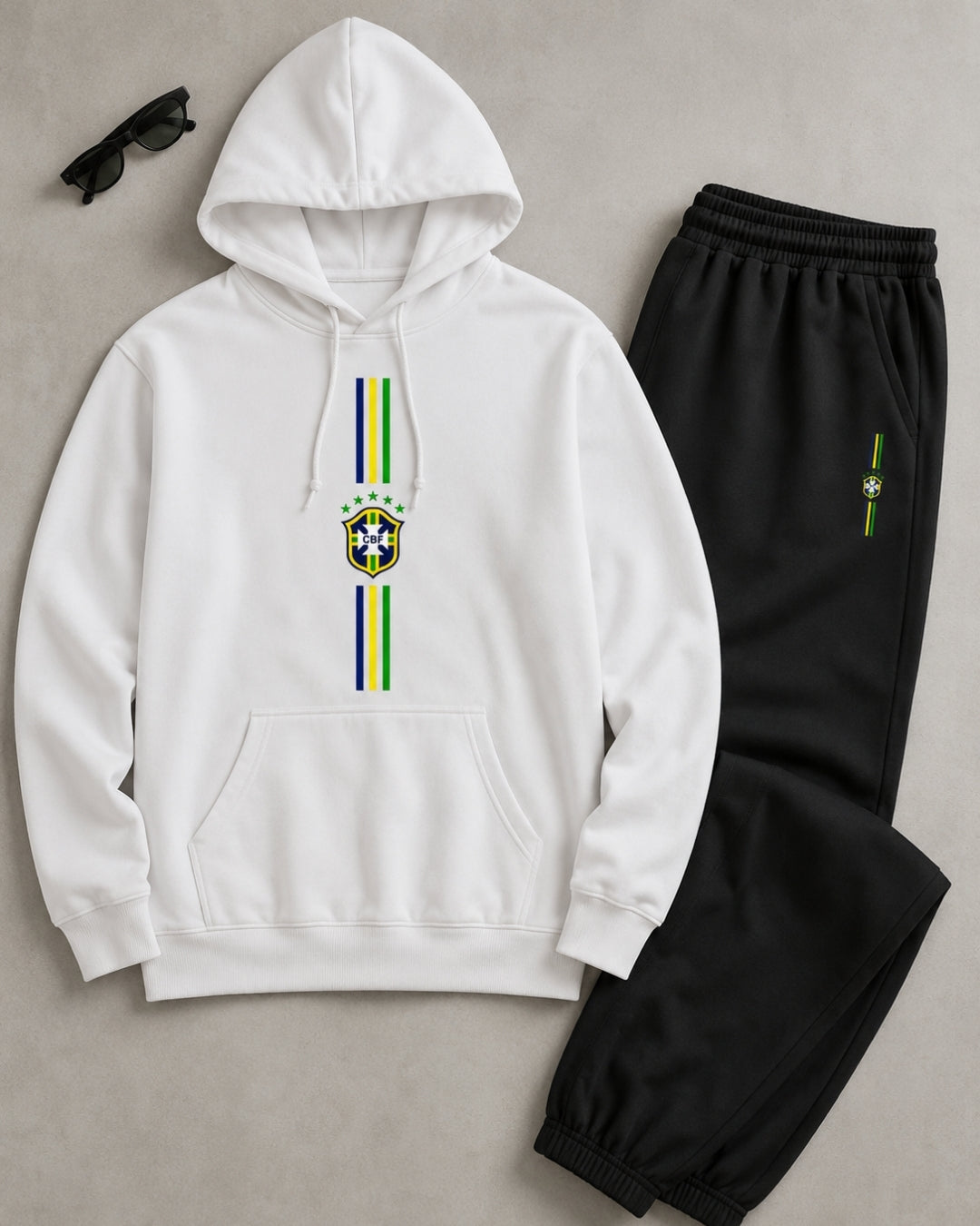 Conjunto Moletom Brasil Escudo Central Com Calça Jogger Casual