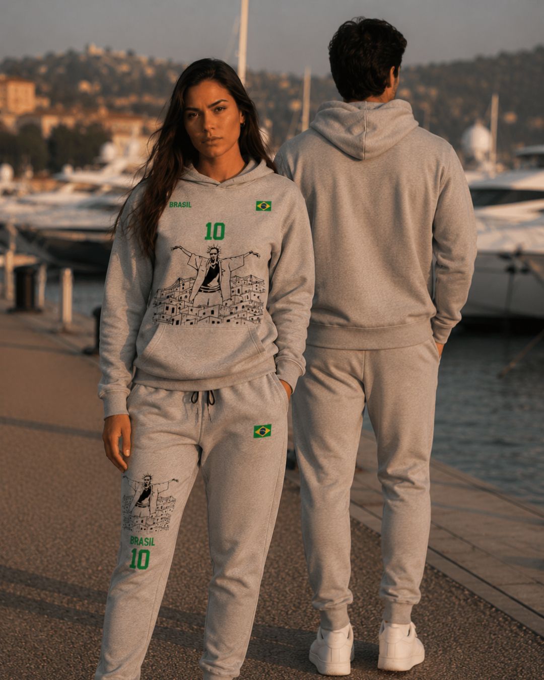 Conjunto Brasil 10 Estampa Urbana Com Calça Jogger Casual Urbano