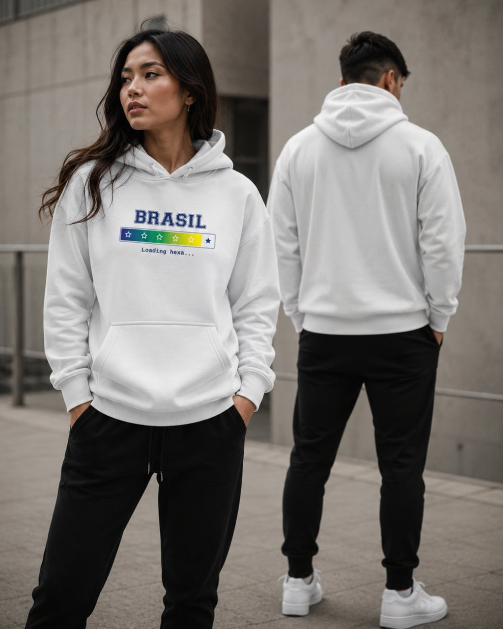 Conjunto Brasil Loading Hexa Com Calça Jogger Estilo Casual Urbano