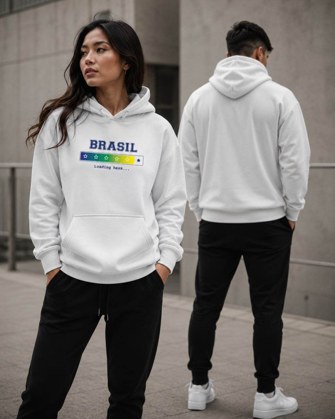 Conjunto Brasil Loading Hexa Com Calça Jogger Estilo Casual Urbano