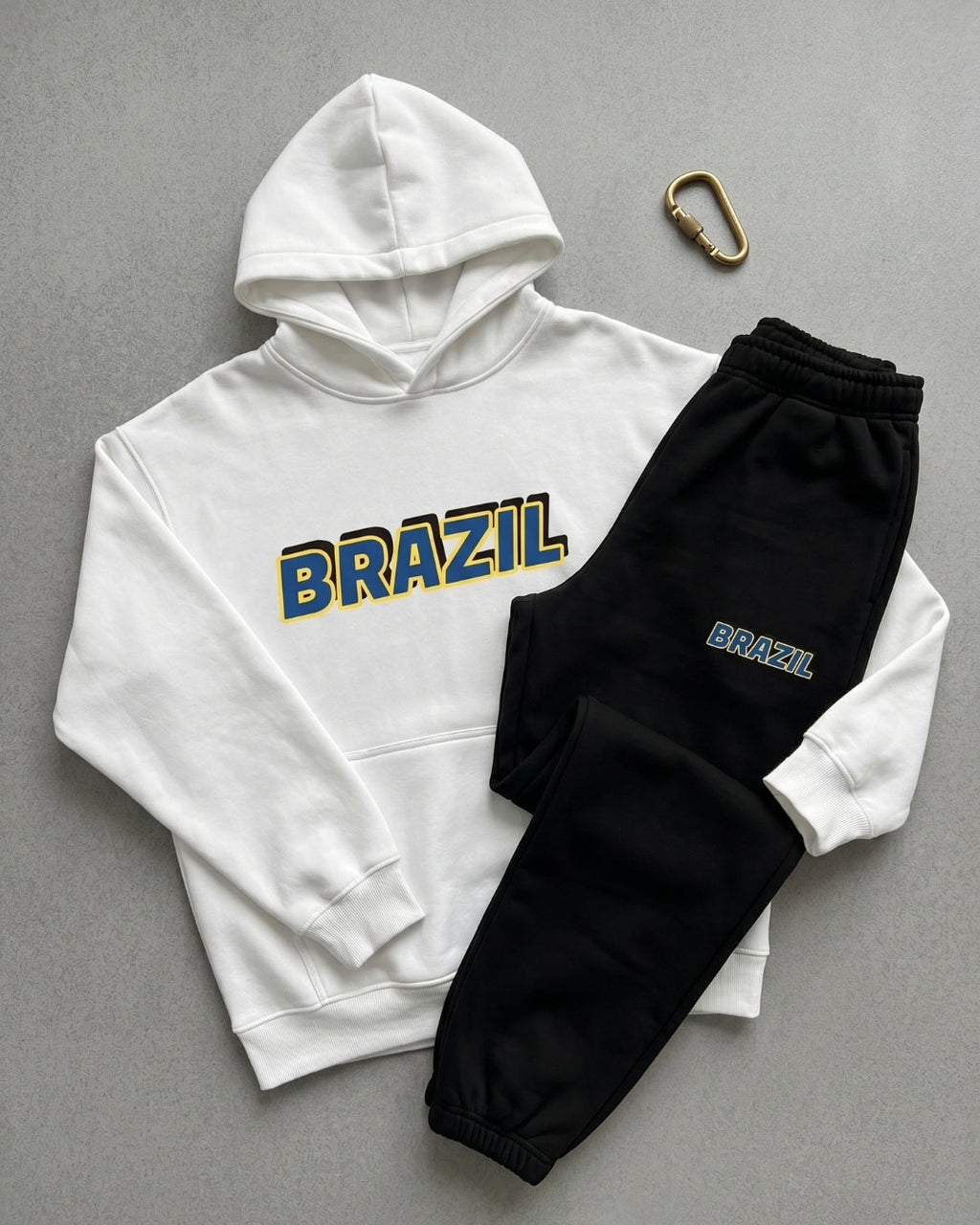 Conjunto Brasil Estampa College Com Calça Jogger Casual Urbano