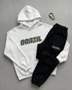 Conjunto Brasil Estampa College Com Calça Jogger Casual Urbano