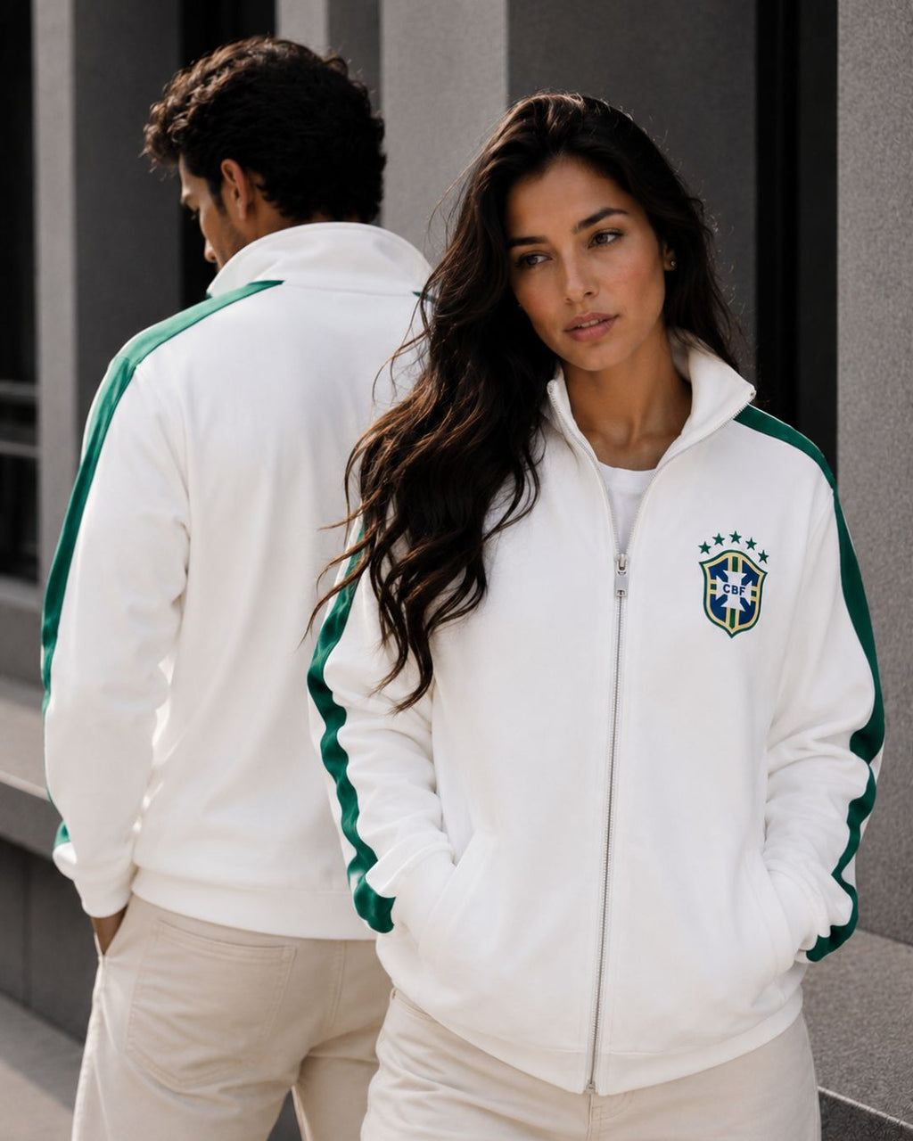 Moletom Brasil Jaqueta Com Zíper E Escudo Estilo Casual Urbano
