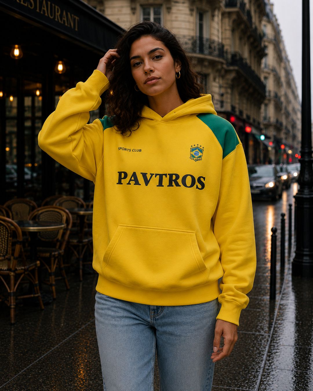 Moletom Brasil Sports Club Estilo Retrô Com Capuz Casual Urbano