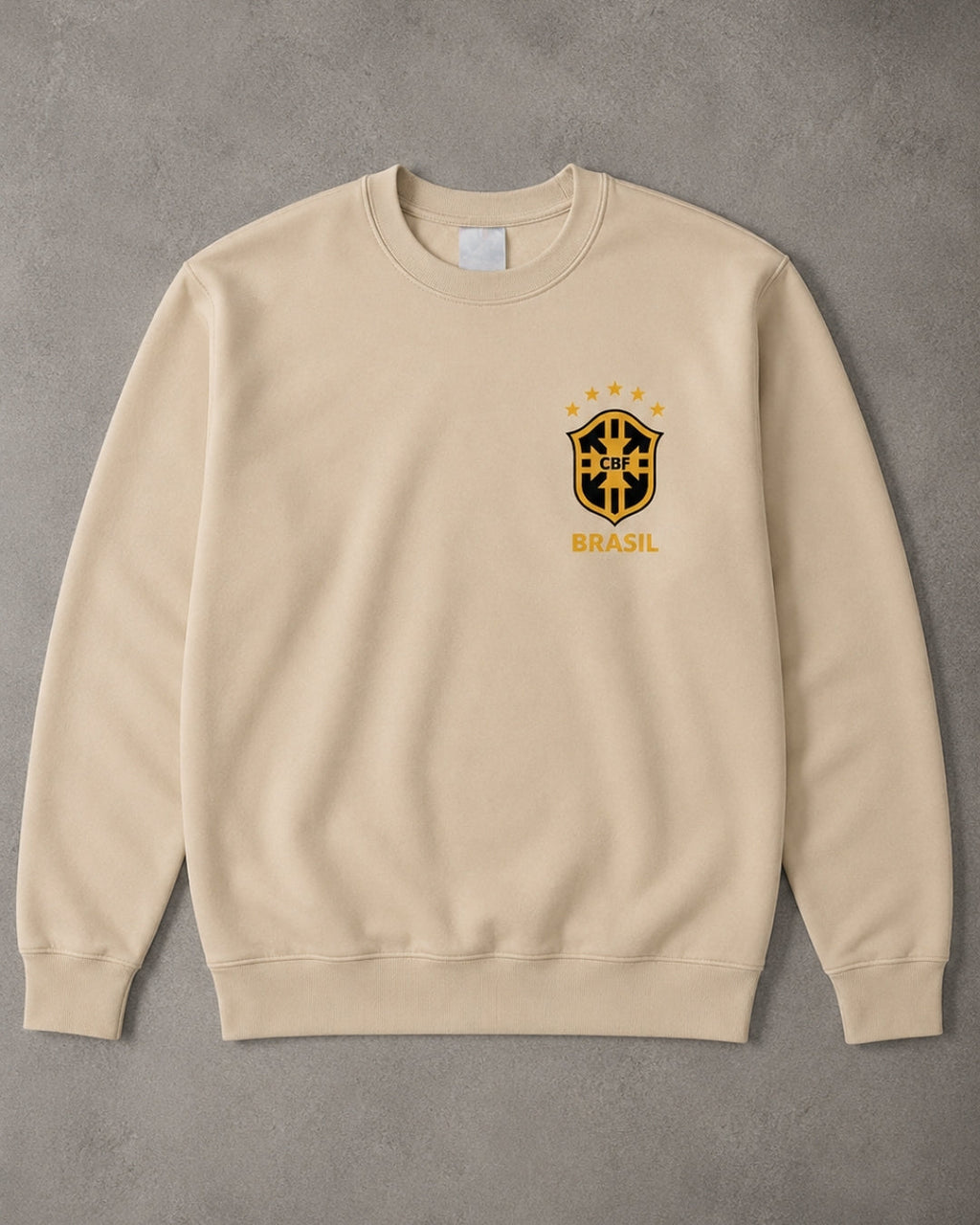 Moletom Brasil Escudo CBF Com Estrelas Estilo Casual Urbano
