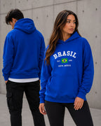Moletom Brasil Estampa Universitária Com Capuz Casual