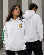Moletom Brasil Escudo Na Manga Com Capuz Casual Esportivo