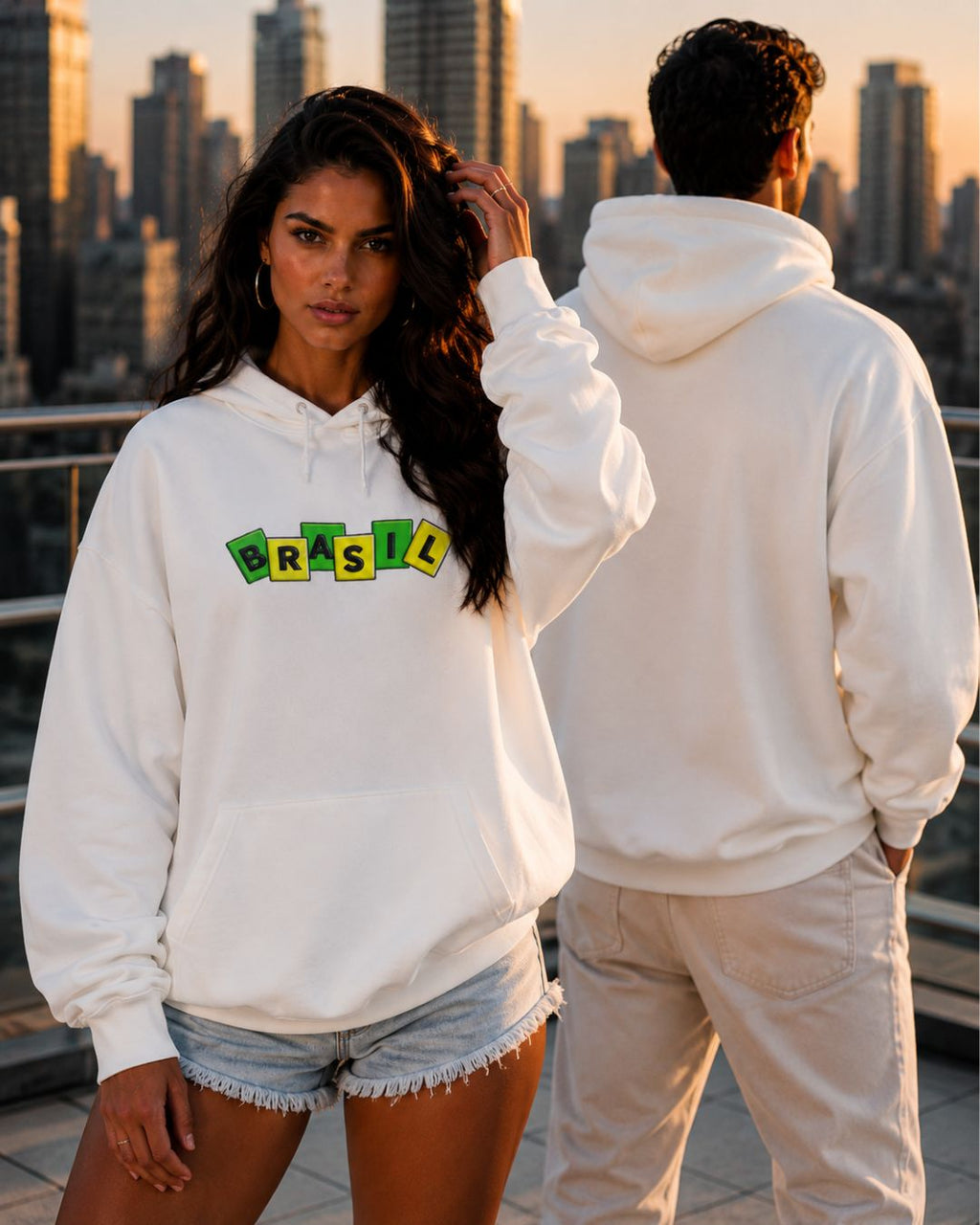 Moletom Brasil Estampa Divertida Frontal Com Capuz Casual Urbano