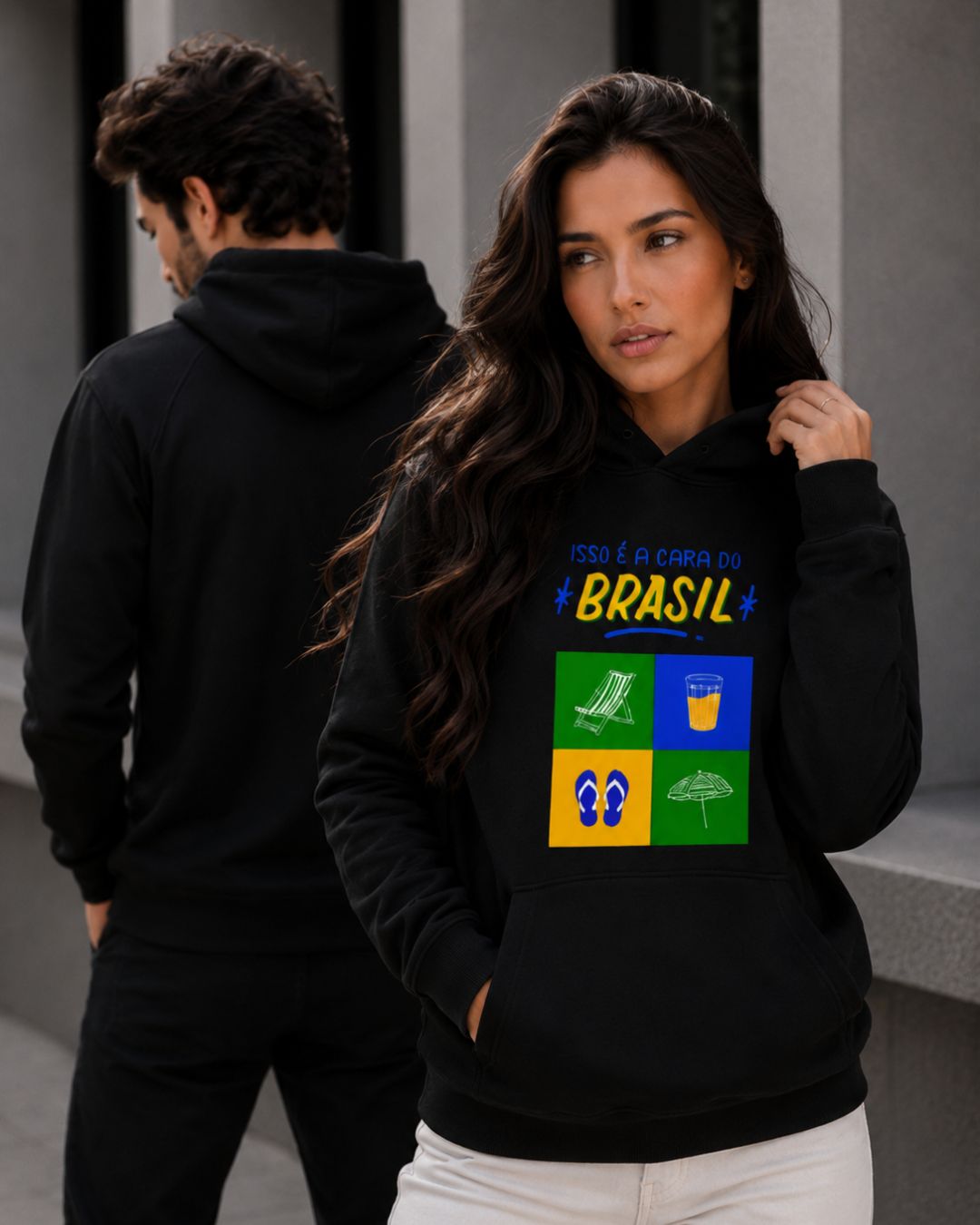 Moletom Brasil Cara Do Brasil Ícones Com Capuz Casual Urbano