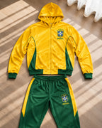 Conjunto Brasil Esportivo Com Zíper Frontal E Calça Jogger