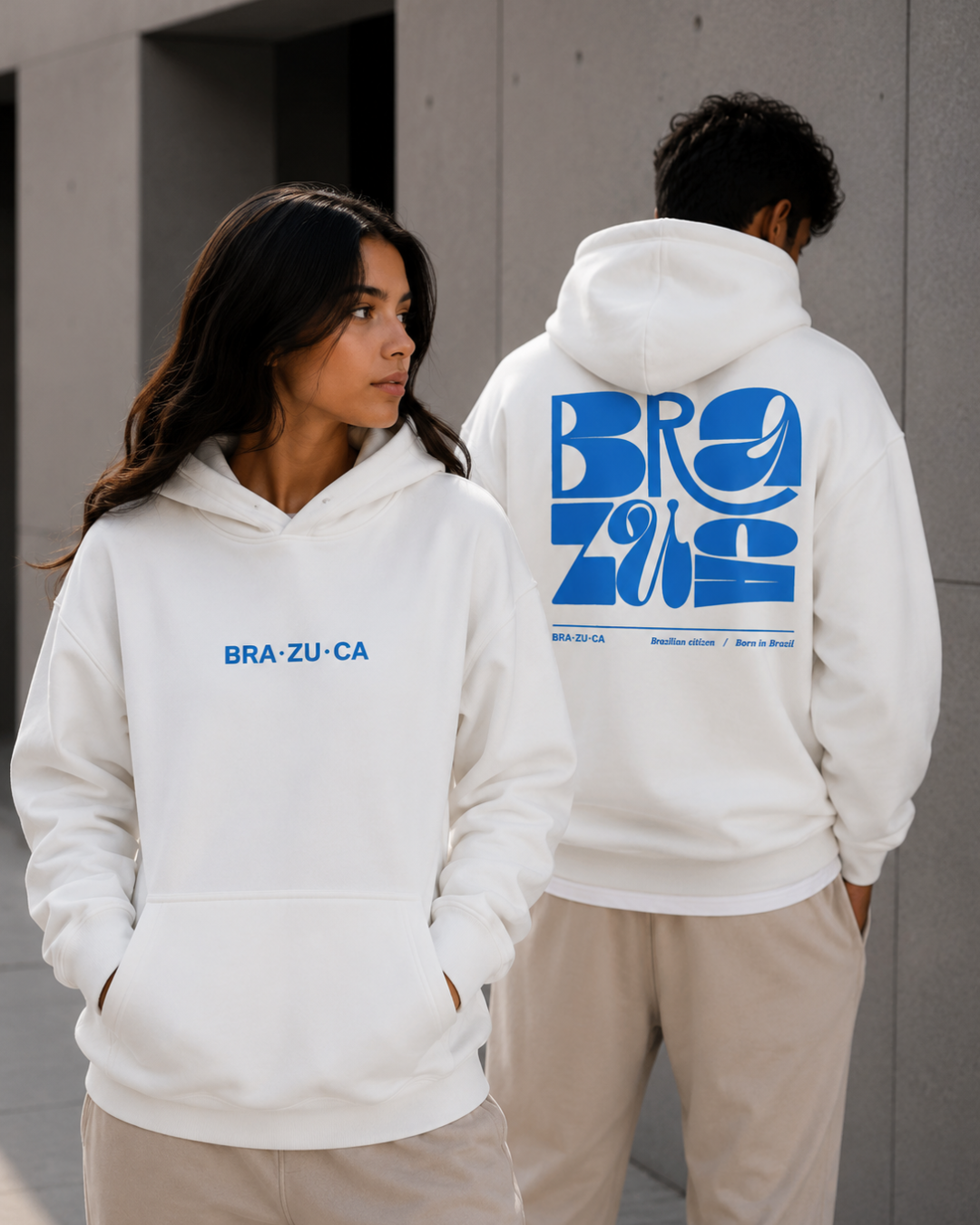 Moletom Brasil Bra Zu Ca Estampa Costas Com Capuz Casual