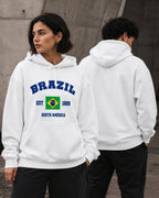 Moletom Brasil South America Estampa Universitária Com Capuz Casual