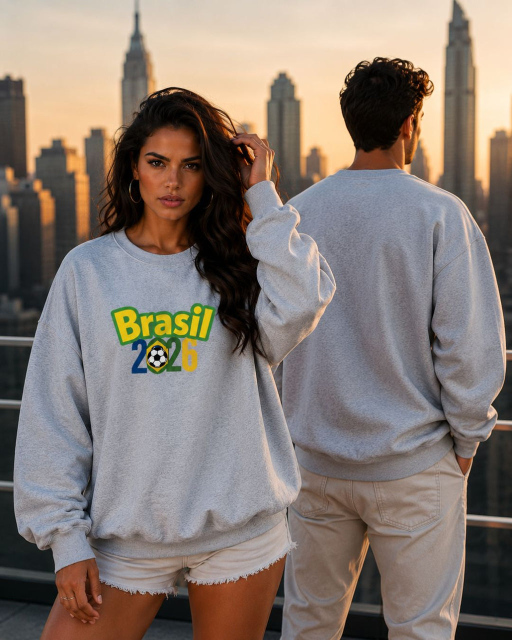Moletom Brasil Lettering Colorido Com Capuz Casual Urbano