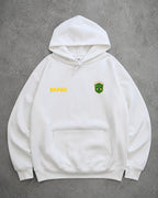 Moletom Brasil Escudo Bordado No Peito Com Capuz Casual
