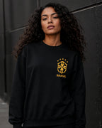 Moletom Brasil Escudo CBF Com Estrelas Estilo Casual Urbano