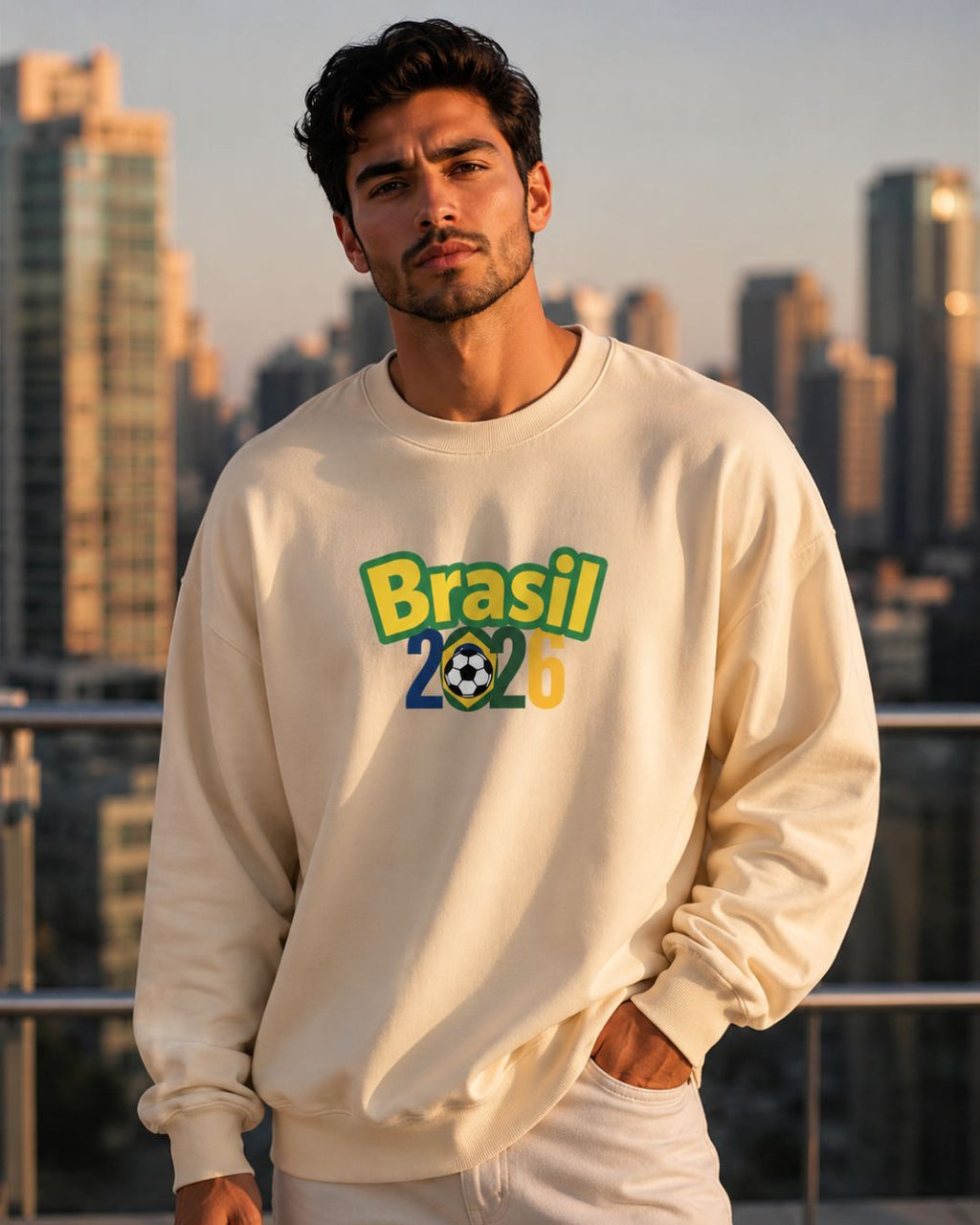 Moletom Brasil Lettering Colorido Com Capuz Casual Urbano
