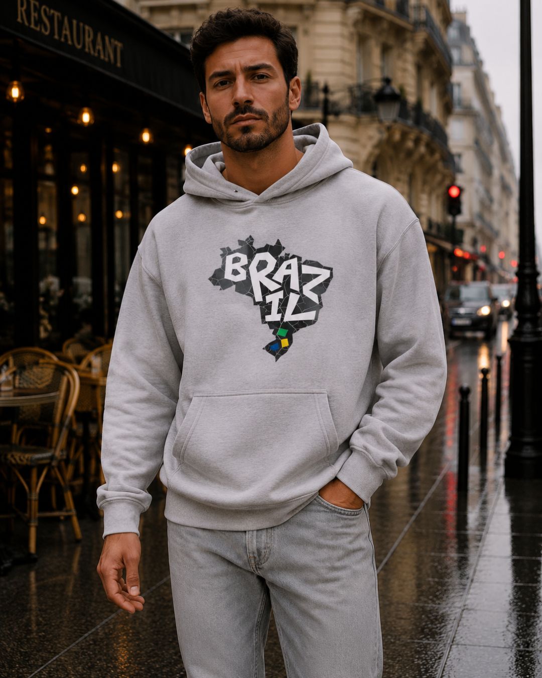 Moletom Brasil Mapa Nacional Com Capuz Estilo Casual Urbano
