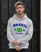 Moletom Brasil South America Estampa Universitária Com Capuz Casual