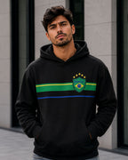 Moletom Brasil Lettering Curvo Com Estrelas Estilo Casual Urbano