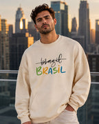 Moletom Brasil Lettering Colorido Estilo Casual Urbano Moderno