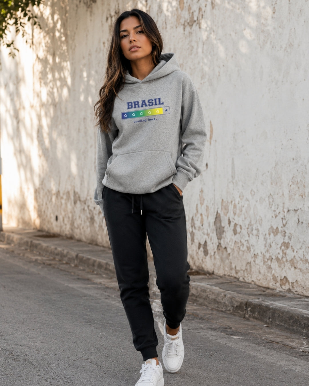 Conjunto Brasil Loading Hexa Com Calça Jogger Estilo Casual Urbano