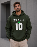 Moletom Brasil World 10 Estampa Futebol Com Capuz Casual