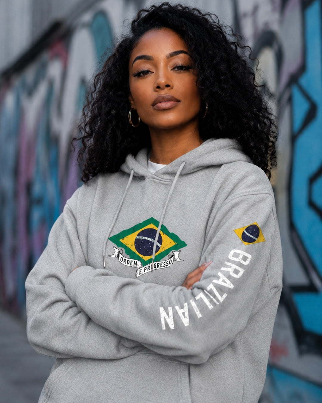 Moletom Brasil Jiu Jitsu Bandeira Costas Com Capuz Casual