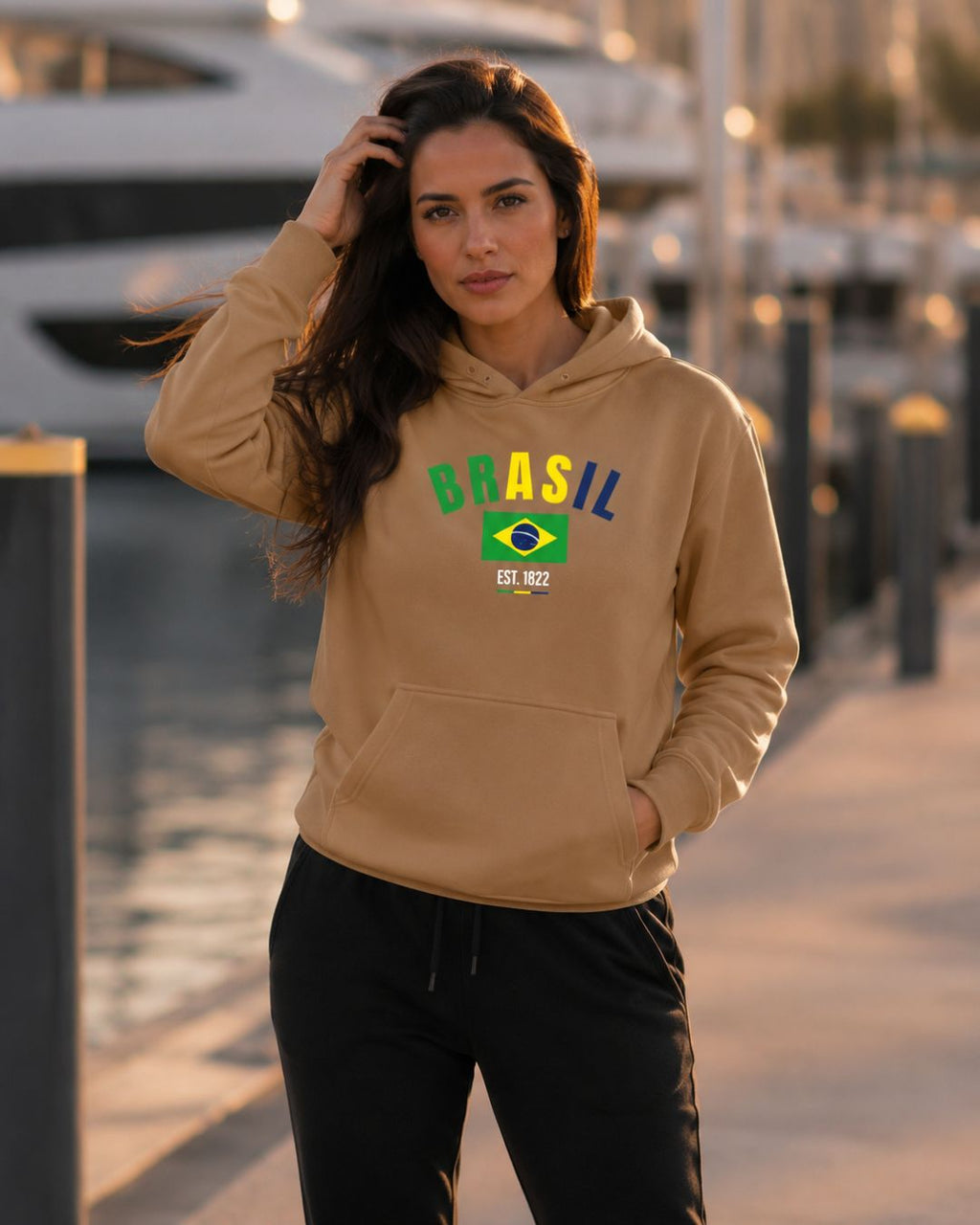 Conjunto Brasil Estampa Colorida Com Calça Jogger Estilo Casual Urbano