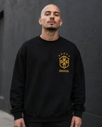 Moletom Brasil Escudo CBF Com Estrelas Estilo Casual Urbano