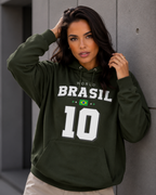 Moletom Brasil World 10 Estampa Futebol Com Capuz Casual
