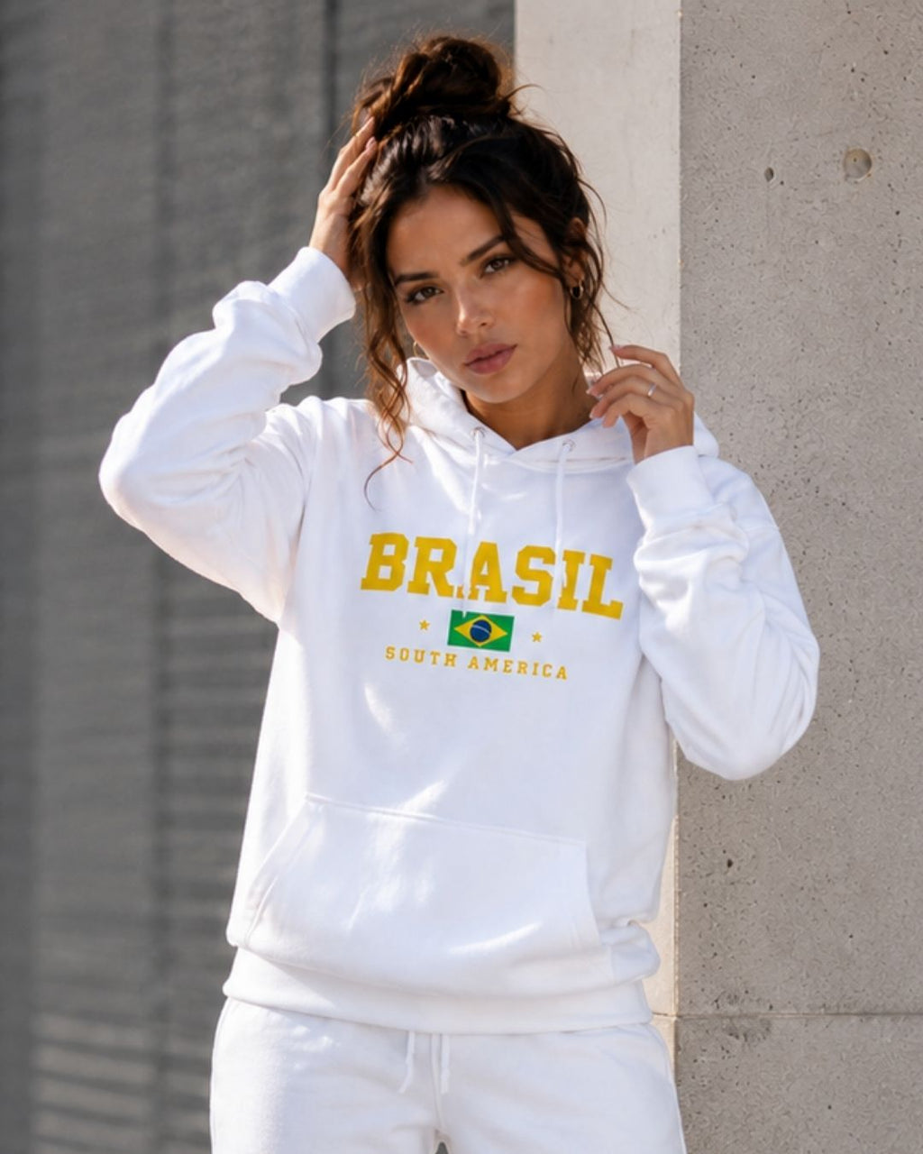 Moletom Brasil South America Bandeira Nacional Estilo Urbano
